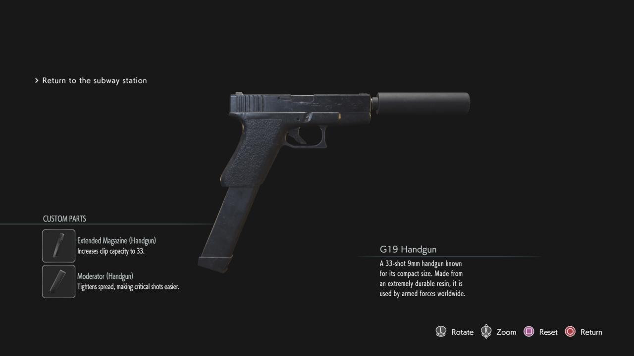 سلاح Jill's starter ، G19 Handgun.
